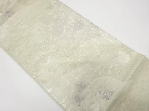 アンティーク　紗秋草模様織り出し袋帯(材料)